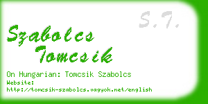 szabolcs tomcsik business card